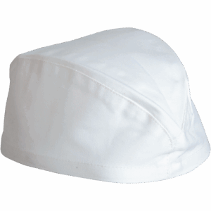 VOLANS kuharska kapa nizka bela